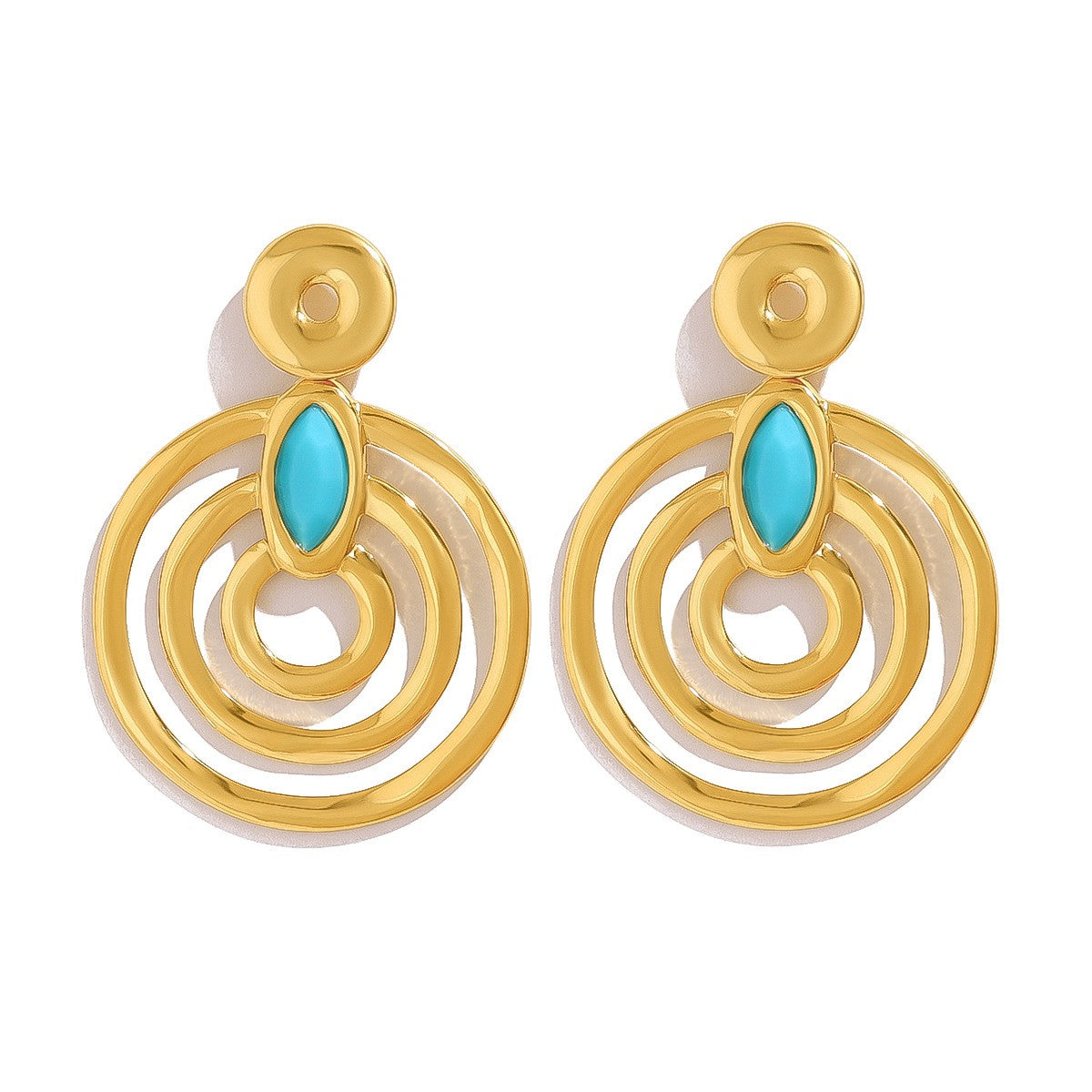 Layered Disc and Bead Earrings
