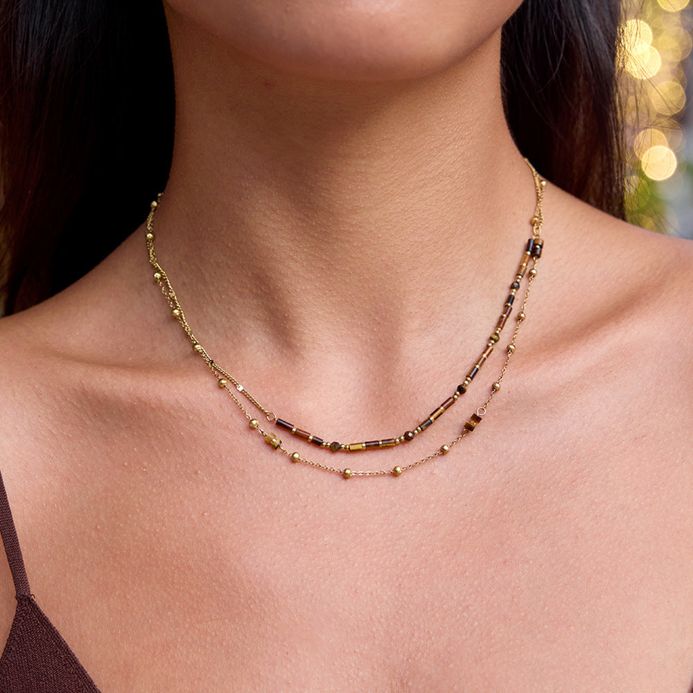 Beaded Gold Layer Necklace