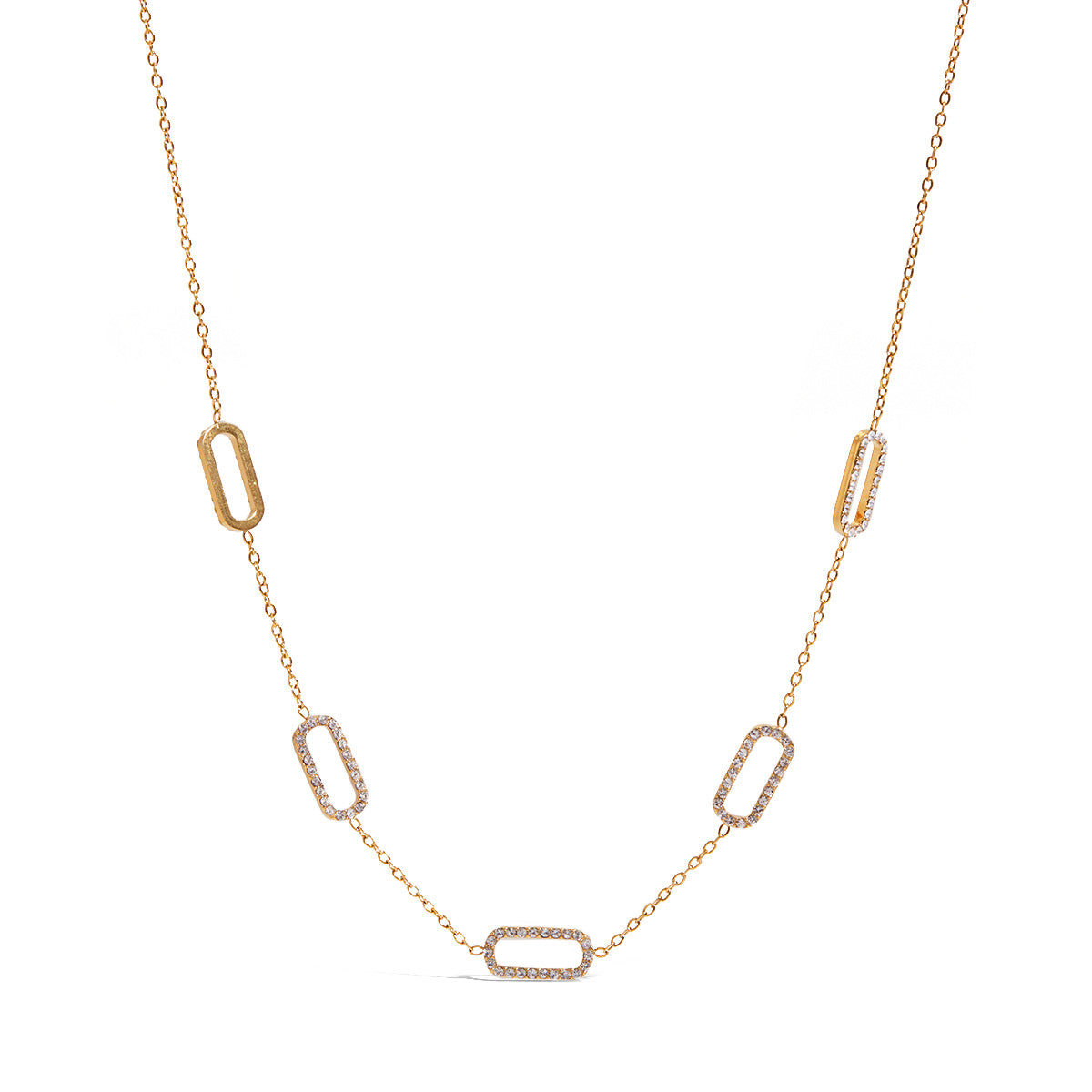 Gold Geometric Link Necklace