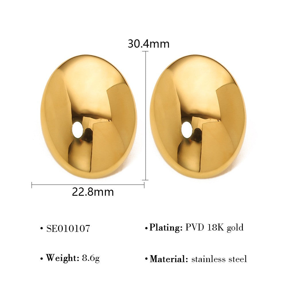 Gold Pebble Stud Earrings