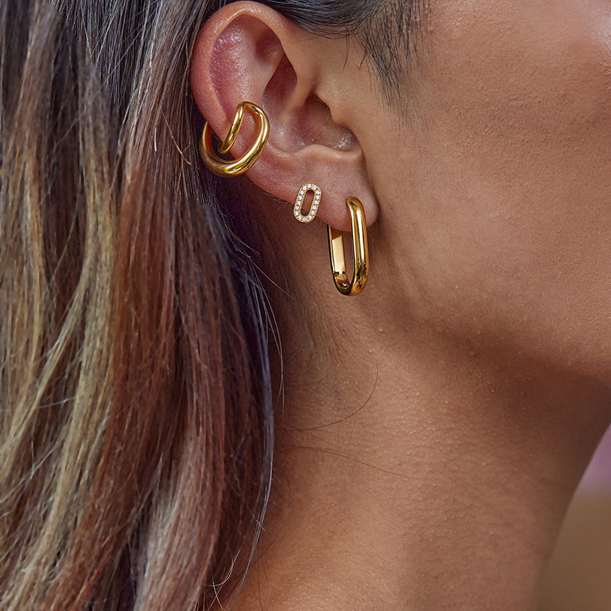 Tall Sleek Gold Hoop Earrings
