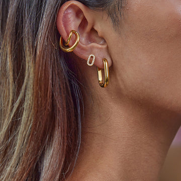Tall Sleek Gold Hoop Earrings