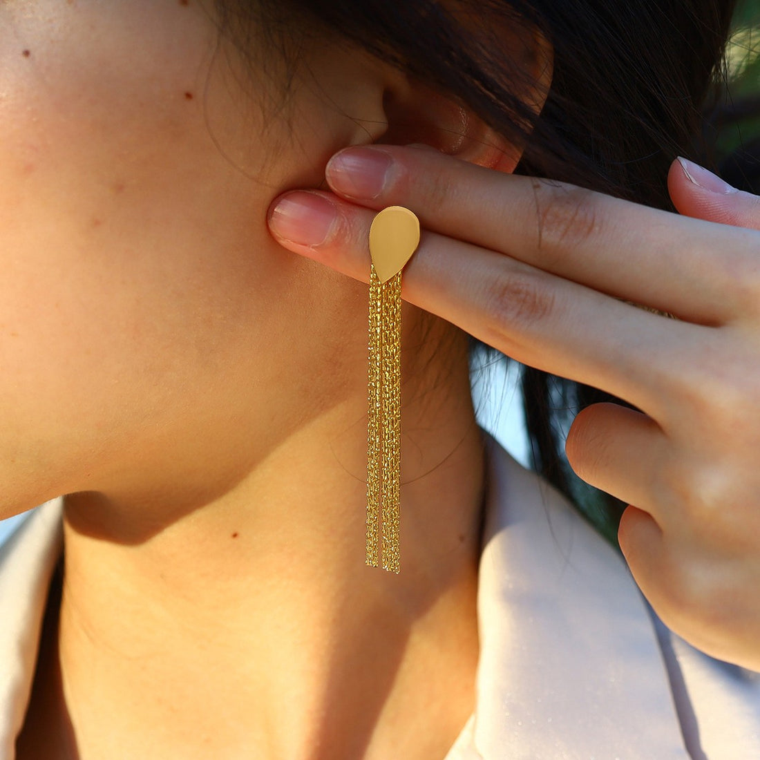 Gold Rope Edge Crystal Studs