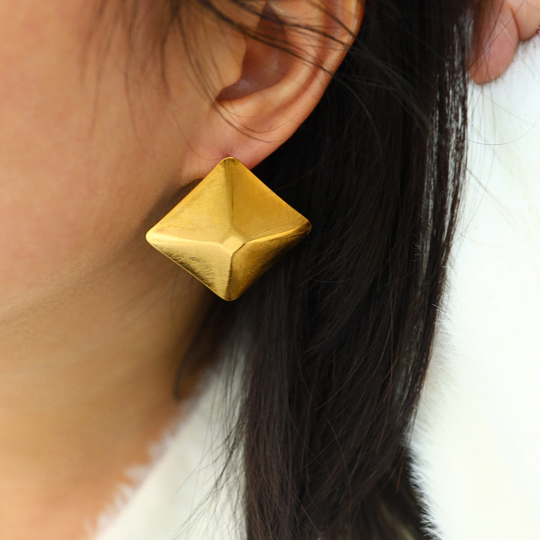 Gold Pyramid Dome Studs