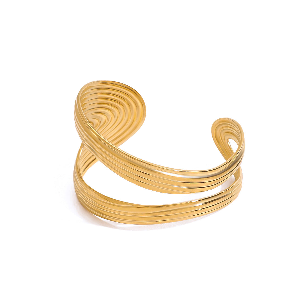 Multi-Wave Gold Cuff Bracelet