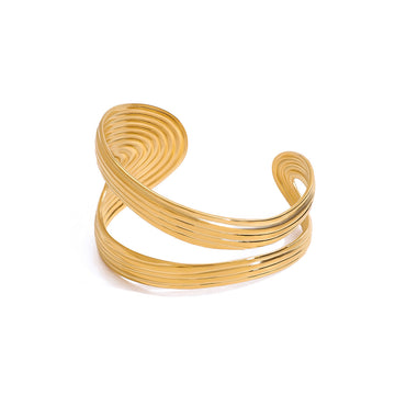Multi-Wave Gold Cuff Bracelet
