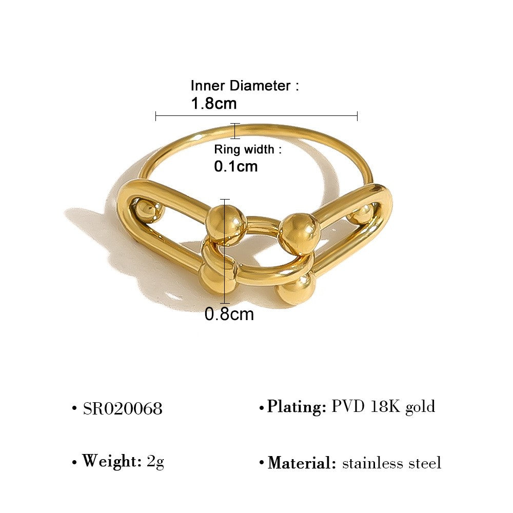 Knot Detail Polished Ring-17mm