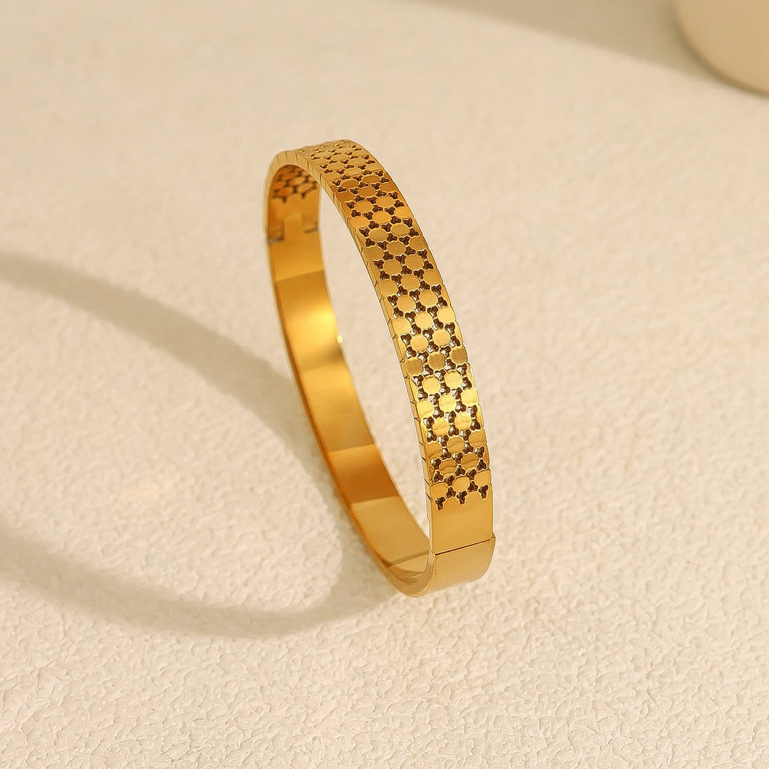 Geometric Crystal Gold Bangle