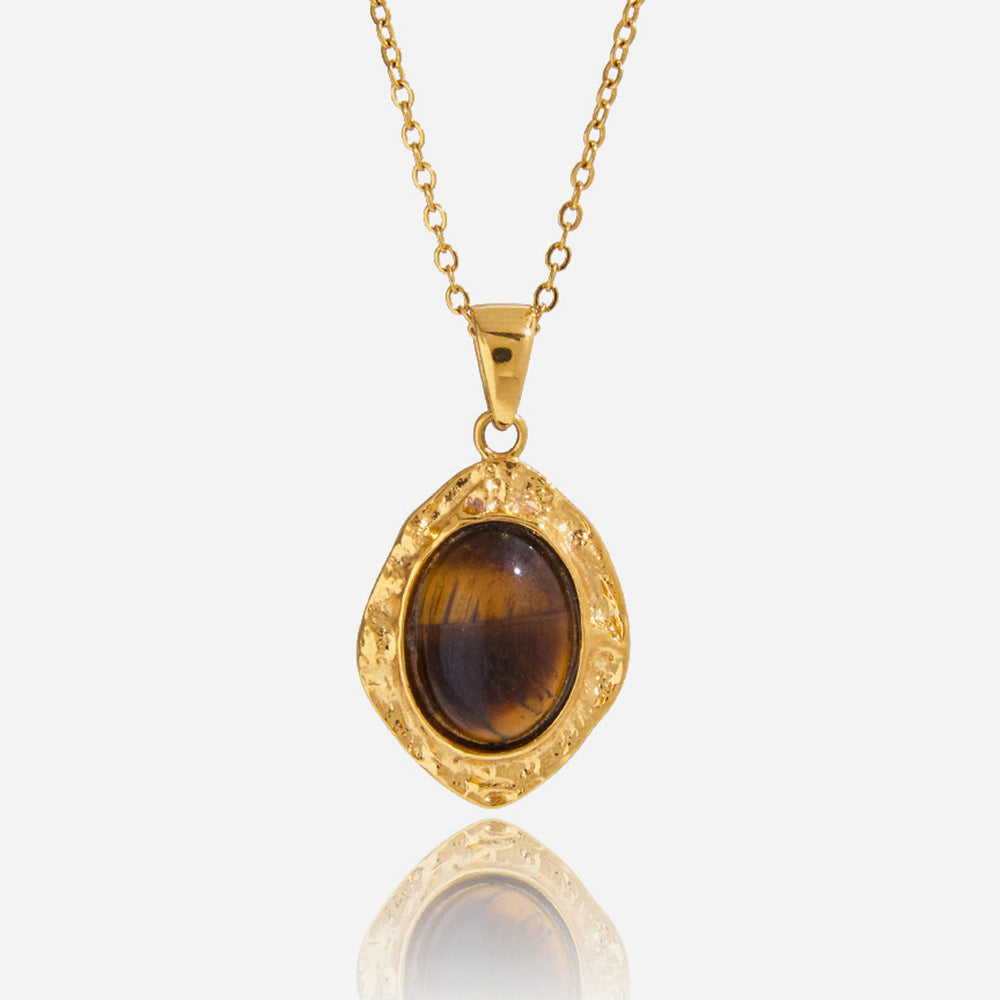 Tiger Eye Drop Pendant Necklace