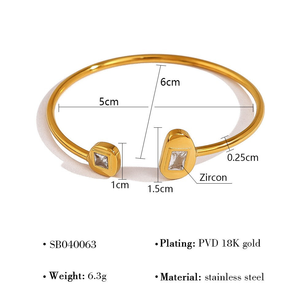 Open Cuff Gold Bracelet