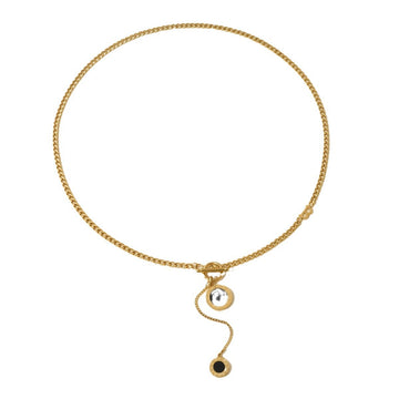 Black Enamel Double Drop Toggle Necklace