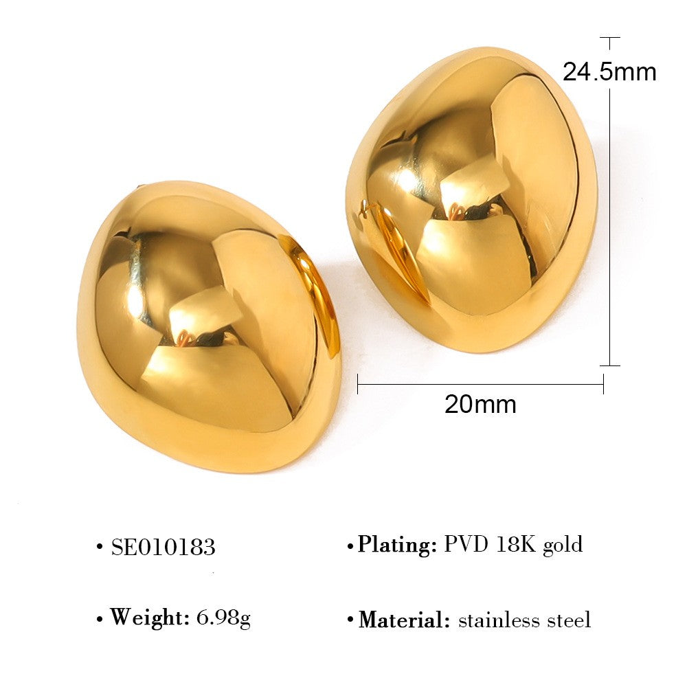 Glossy Dome Button Earrings