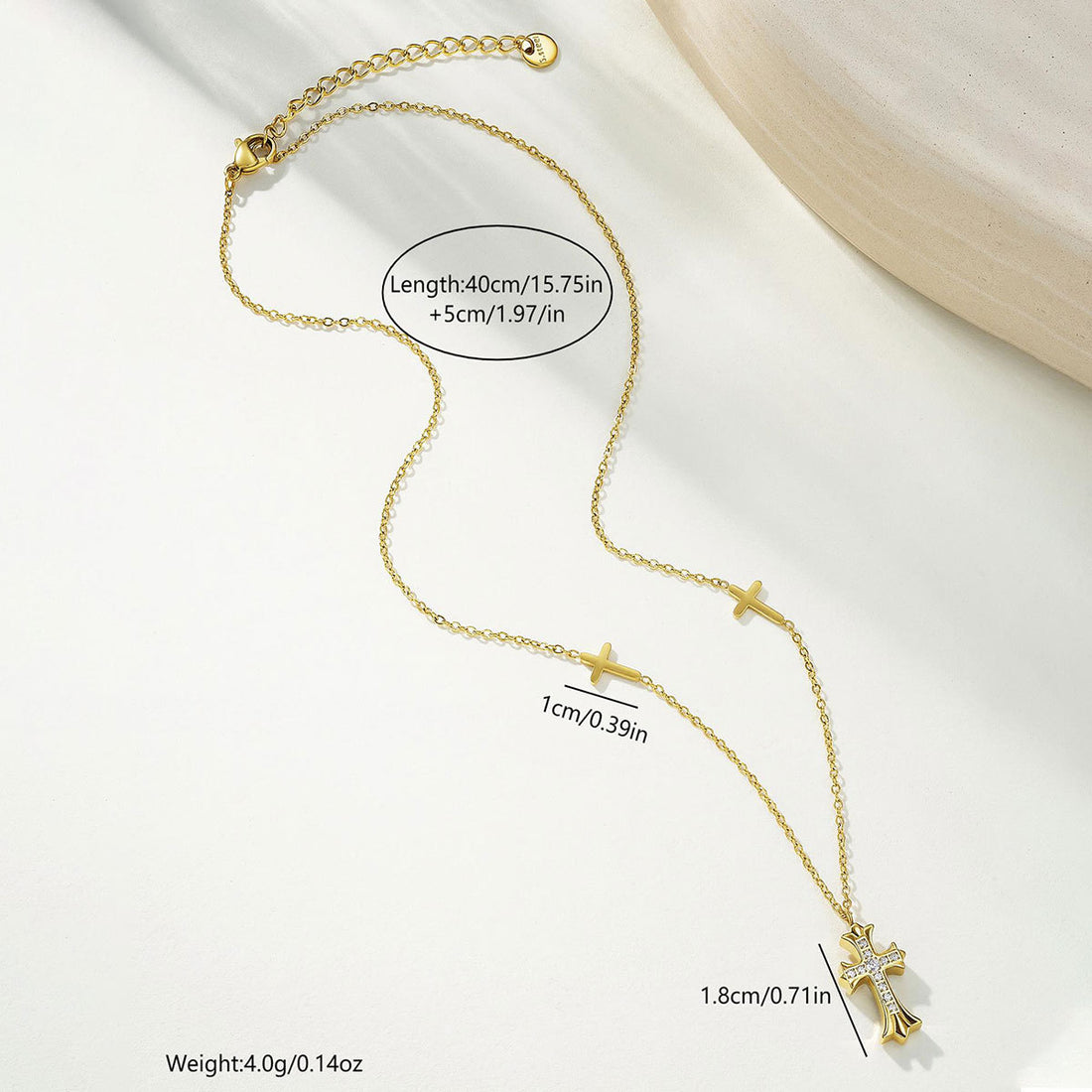 Gold Cross Charm Necklace