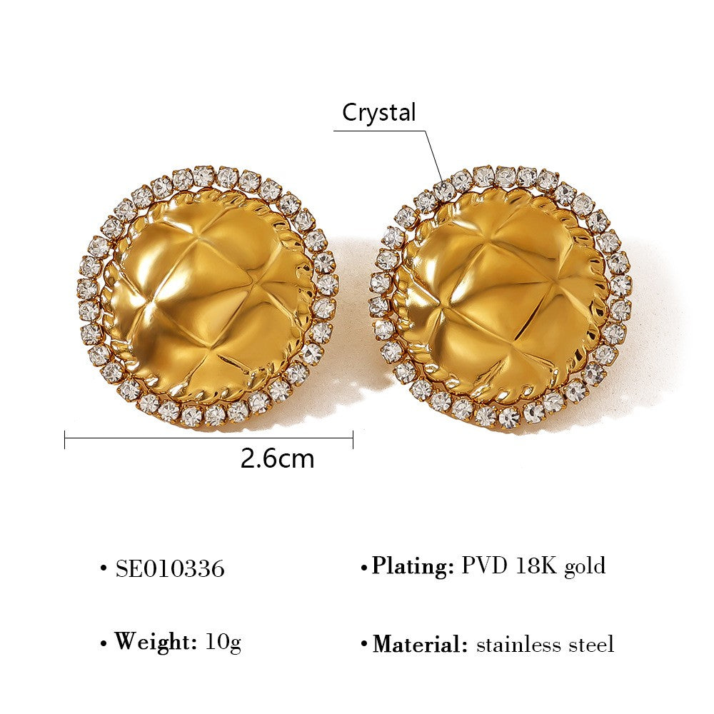 Crystal Halo Dome Earrings