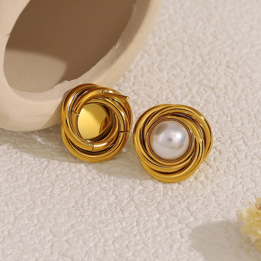 Triple Loop Stud Earrings