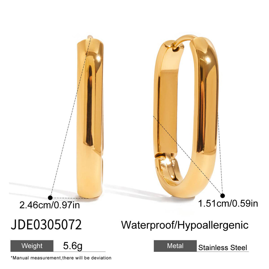 Tall Sleek Gold Hoop Earrings