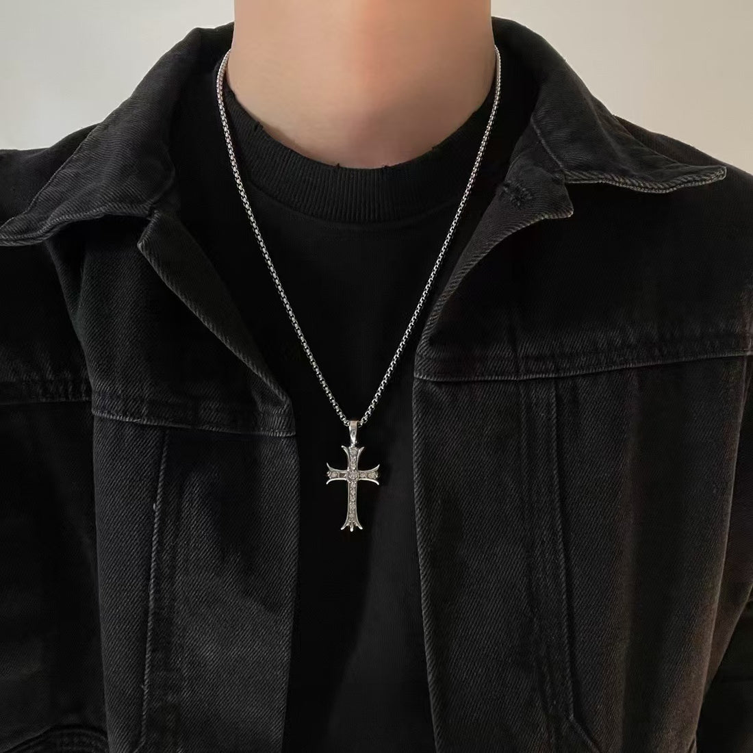 Silver Gothic Cross Necklace