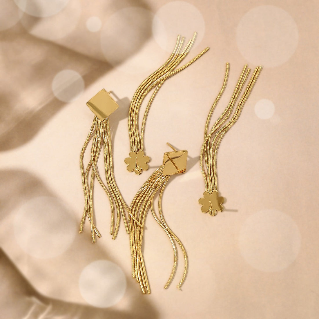 Gold Daisy Chain Drop Earrings
