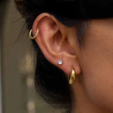 Thick Gold Oval Hoop Earrings
