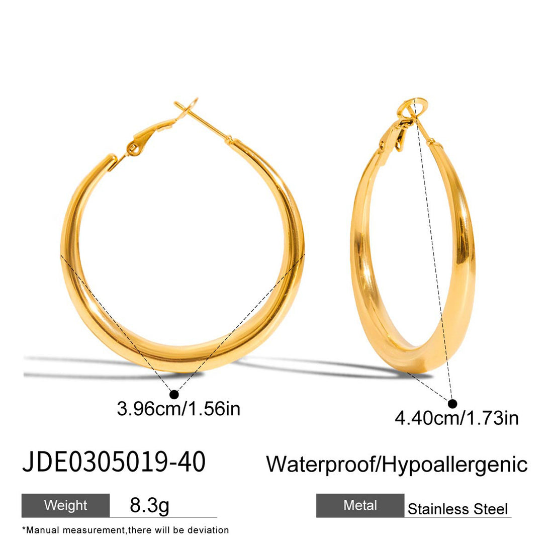 Large Smooth Gold Hoop Earrings