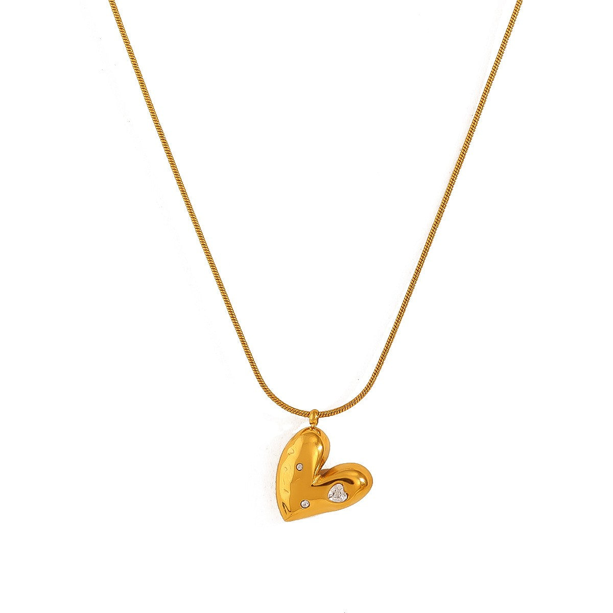Crystal Heart Outline Necklace