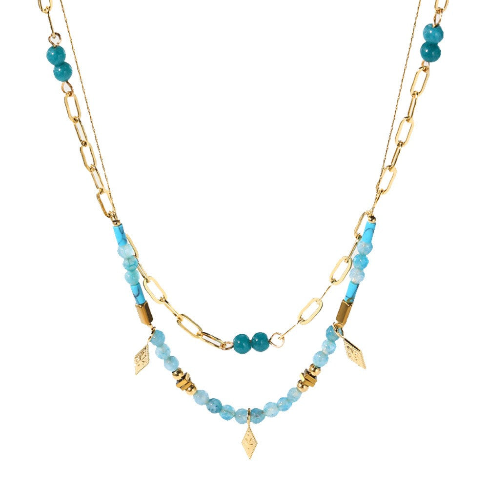 Turquoise Charm Layered Necklace