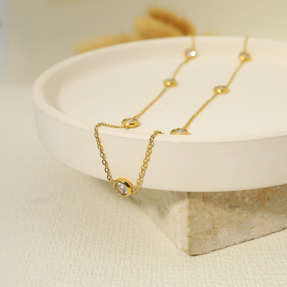 Floating Pearl Station Necklace