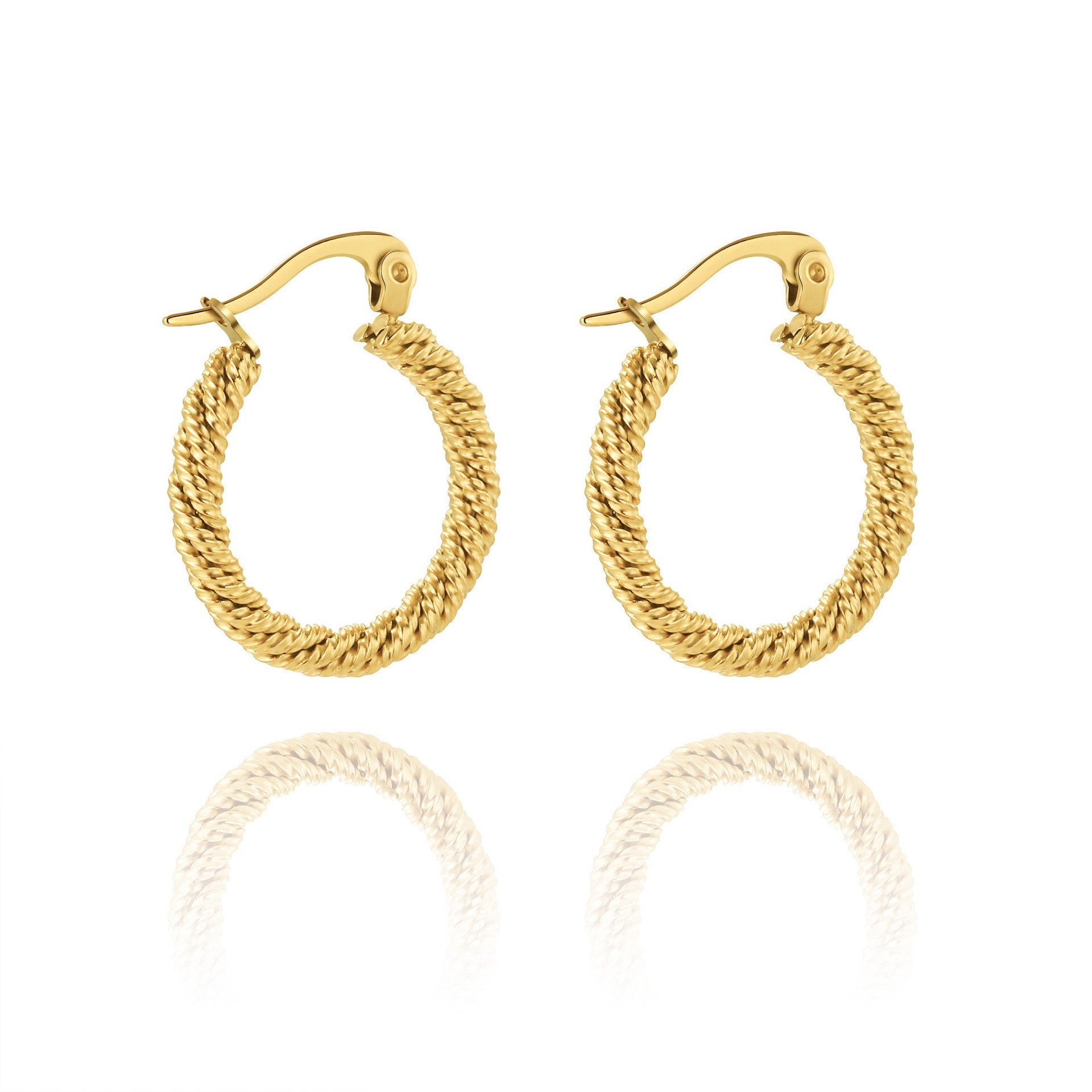 Twisted Golden Hoops