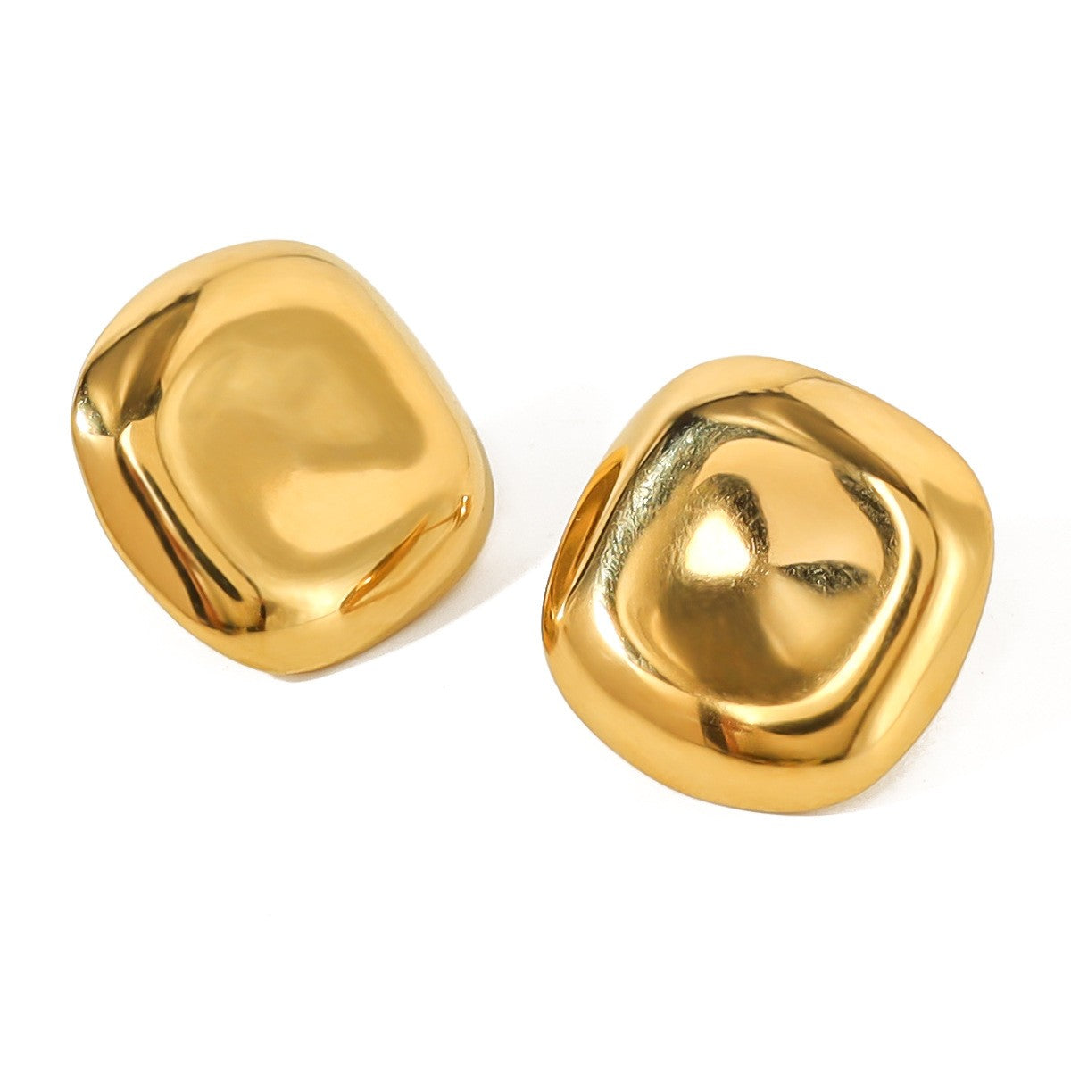 Gold Irregular Square Studs