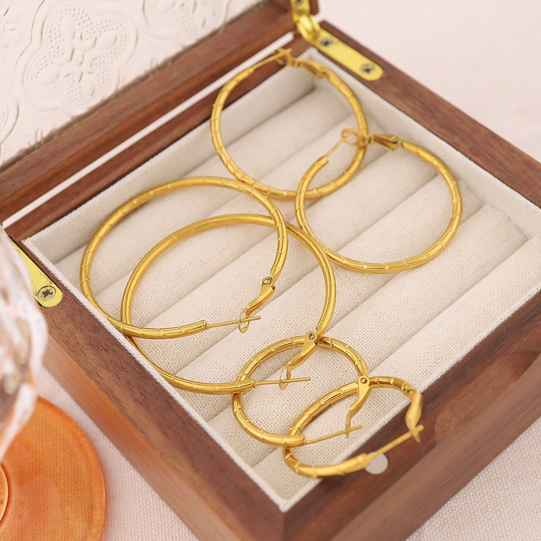 Braided Gold Hoop Earrings  3.5cm