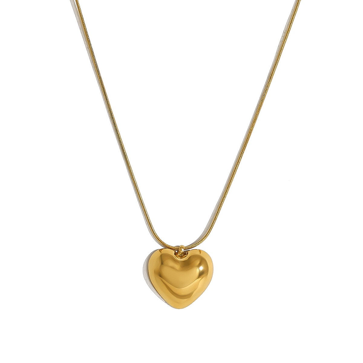 Mini Rippled Heart Pendant Necklace
