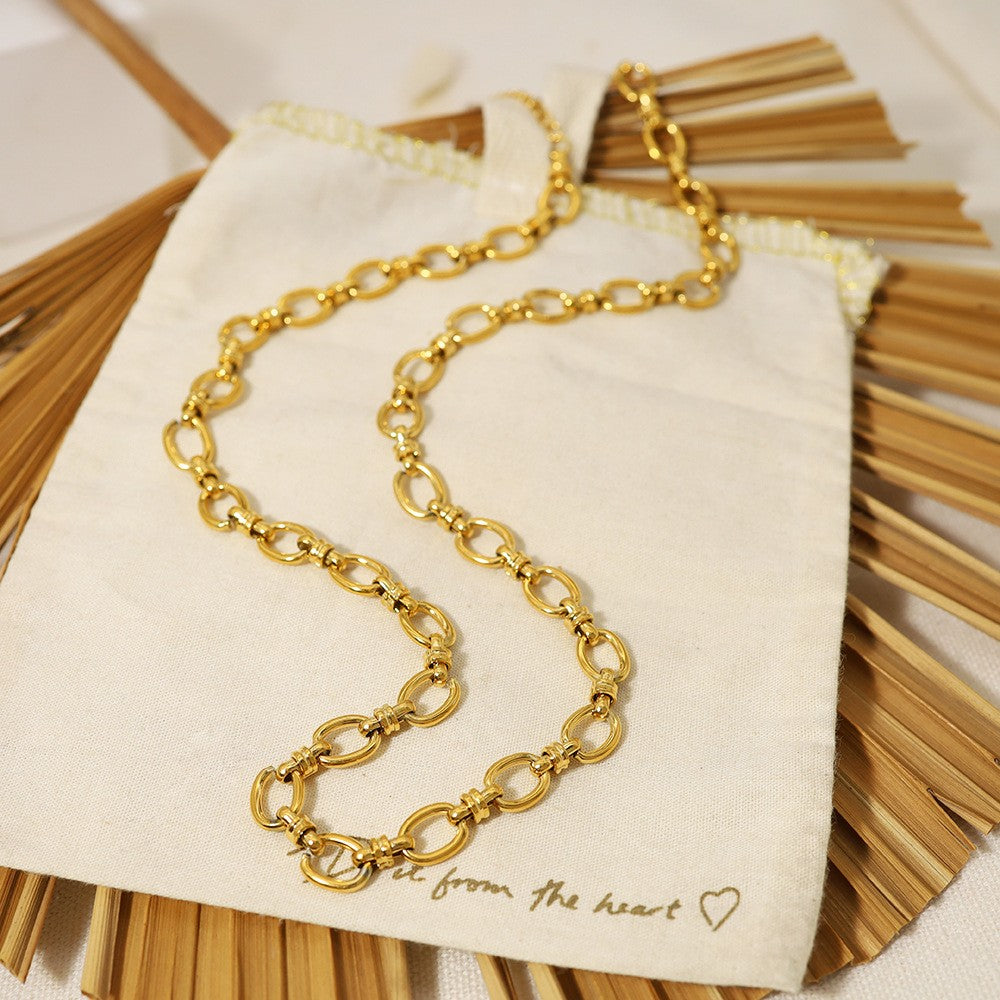 Gold Bubble Chain Necklace