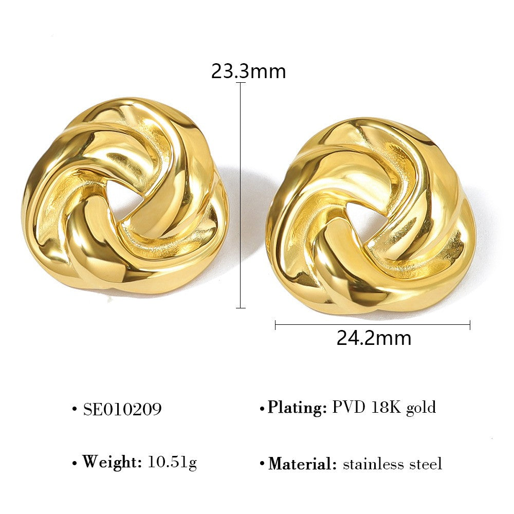 Gold Swirl Knot Earrings