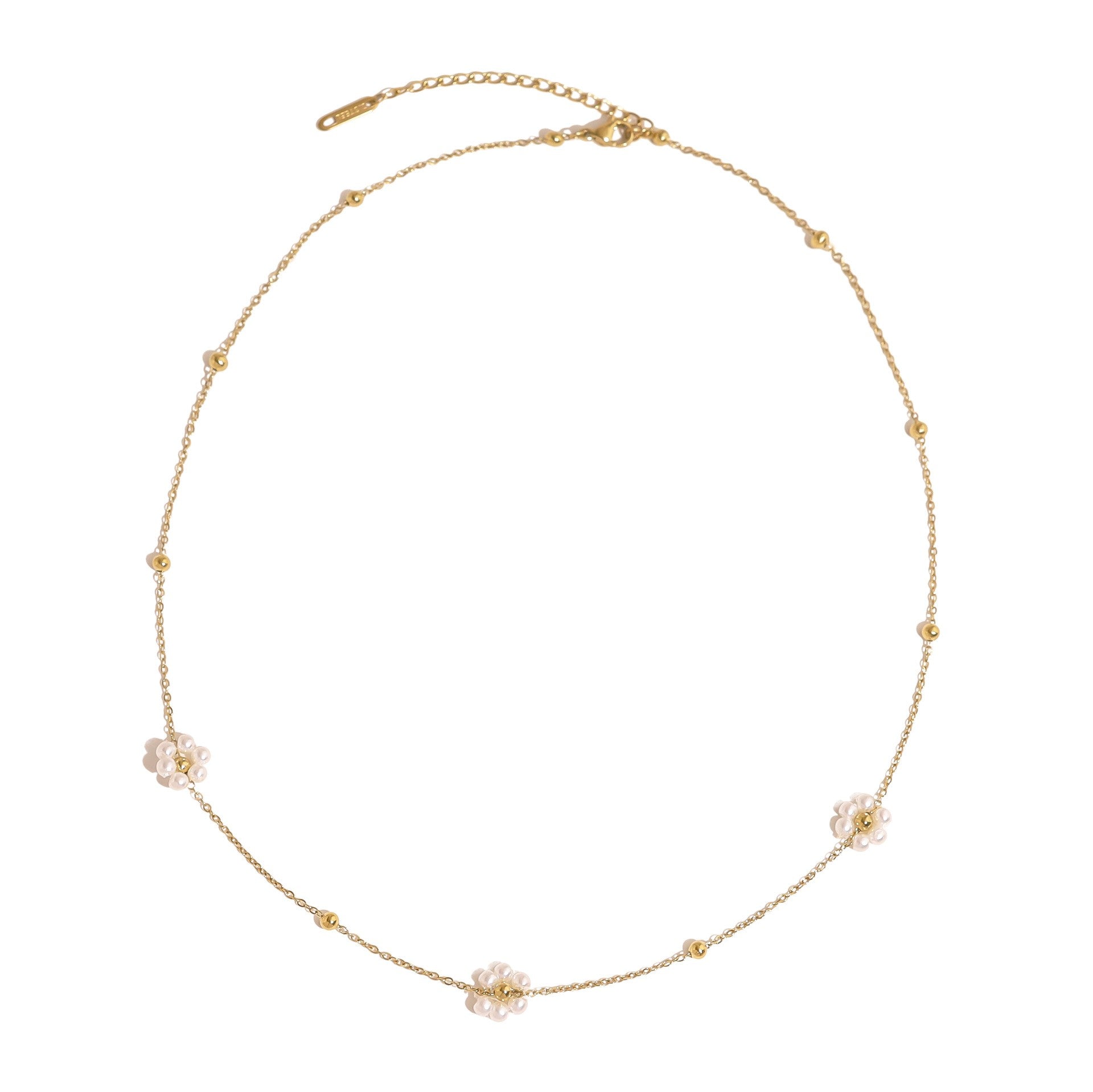 Beaded Chain Gold Necklace