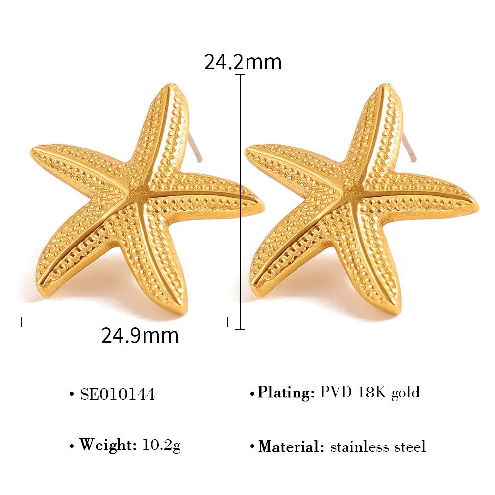 Mini Starfish Gold Studs