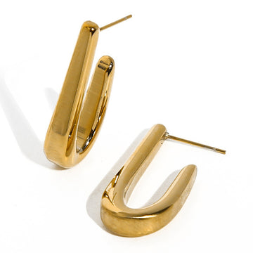 Sculpted U-Shaped Statement Hoops
