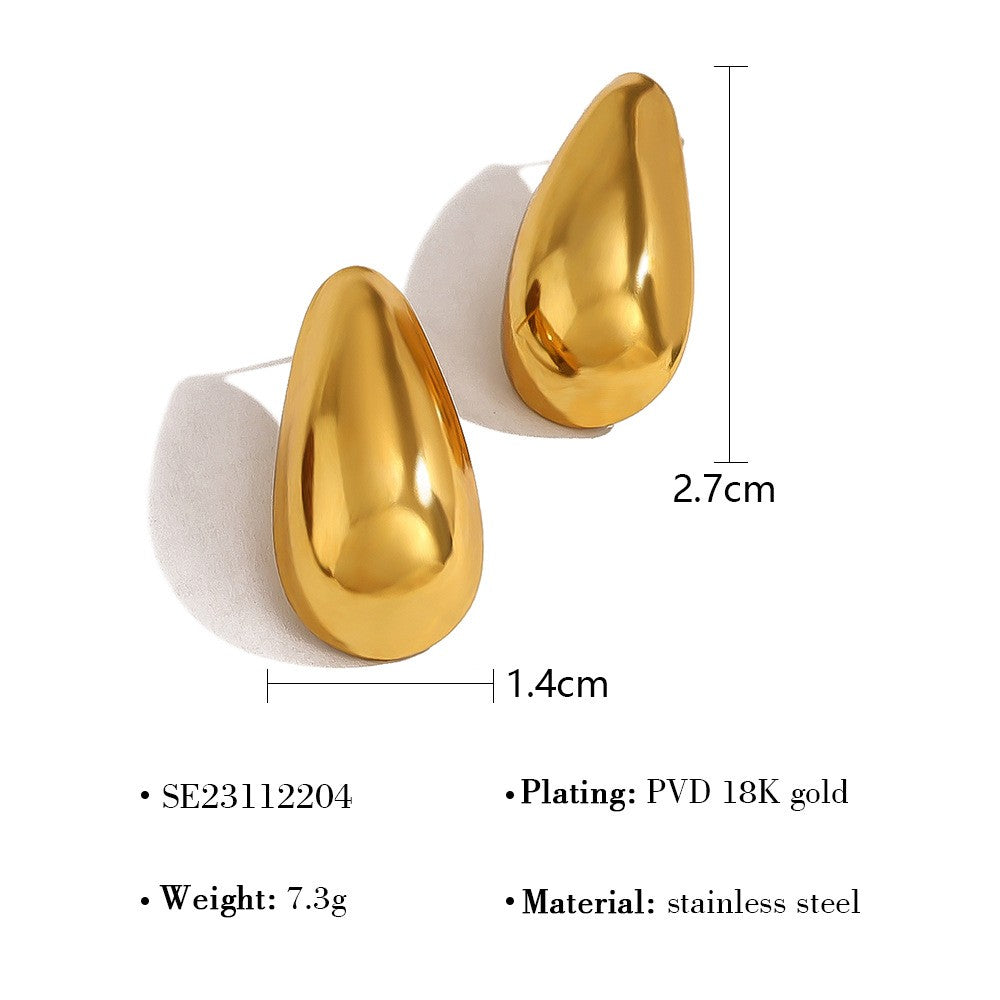 Teardrop Dome Stud Earrings