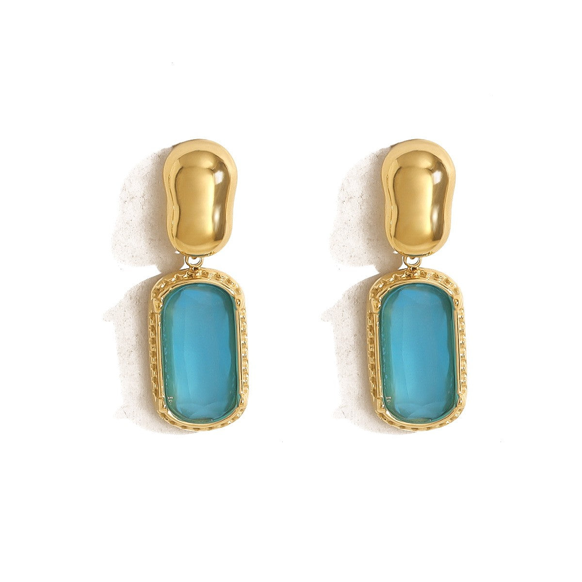 Sky Blue Gem Drop Earrings
