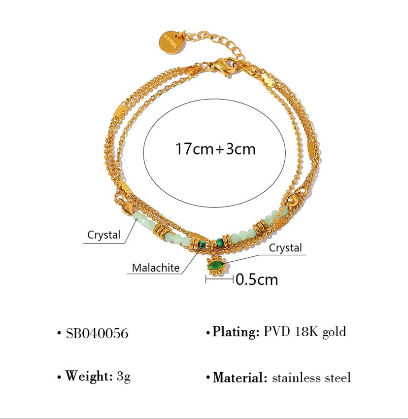 Twisted Rope Gold Charm Bracelet