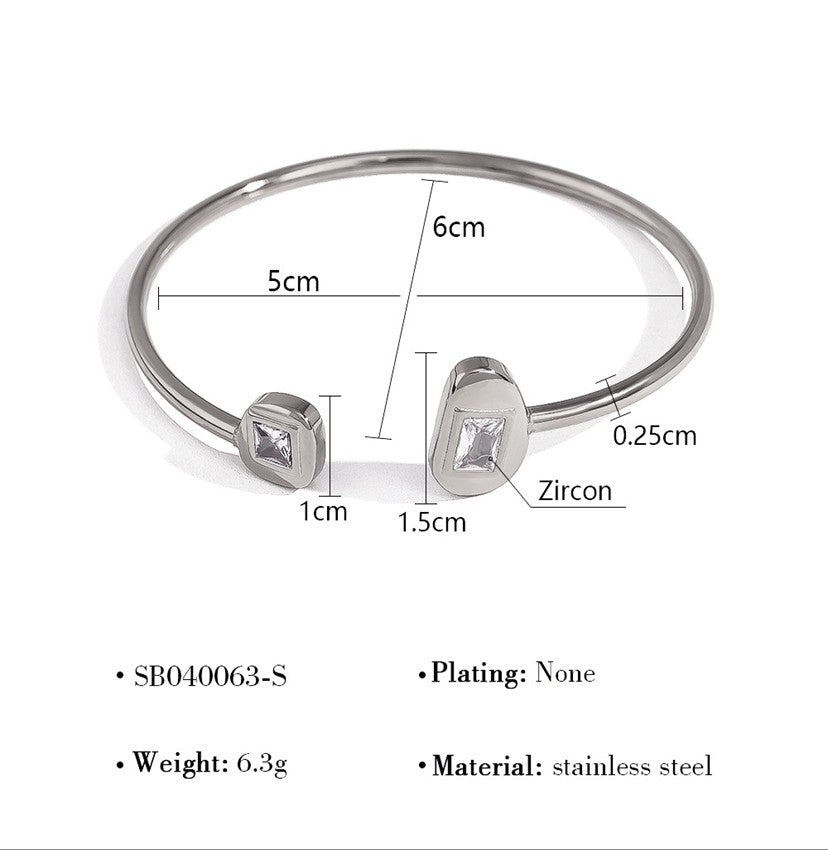 Open Cuff Silver Bracelet