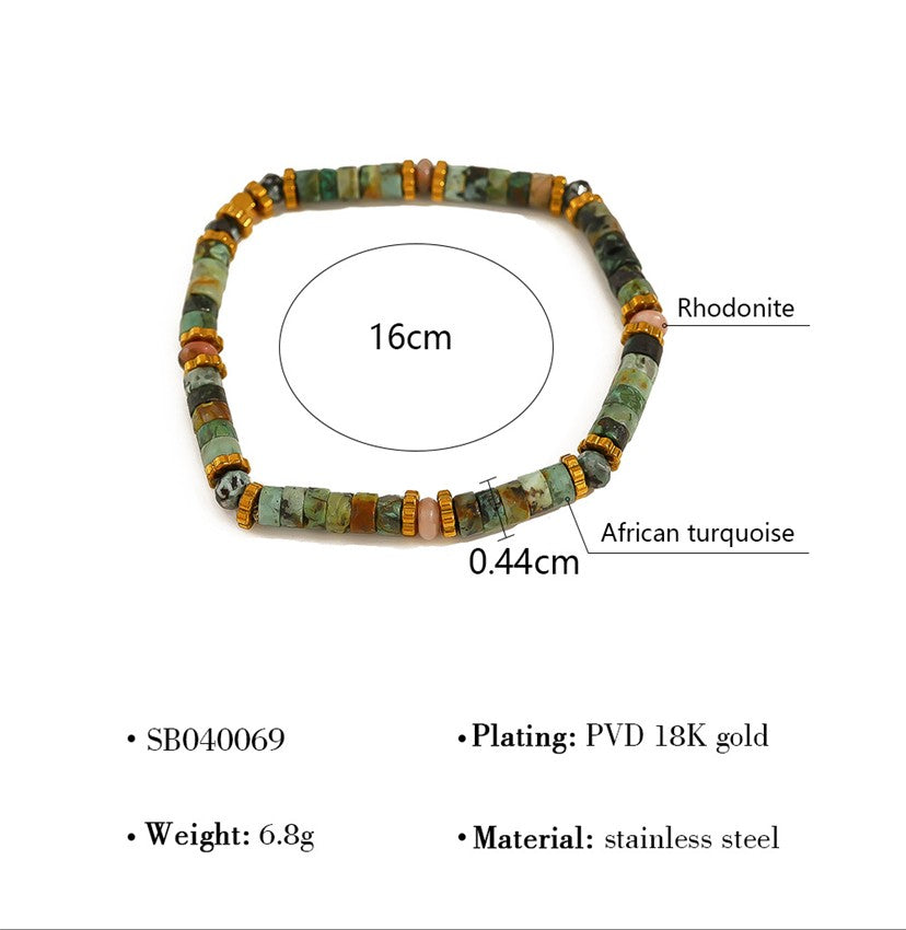 Green Gem Bead Bracelet