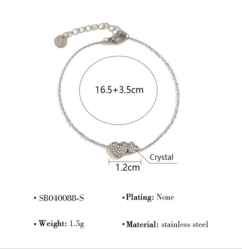 Double Charm Silver Bracelet