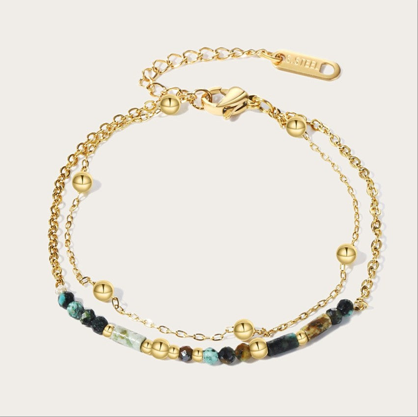 Gold Chain Charm Bracelet