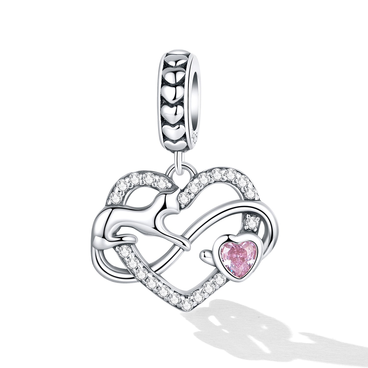 Cat & Heart Dangle Charm
