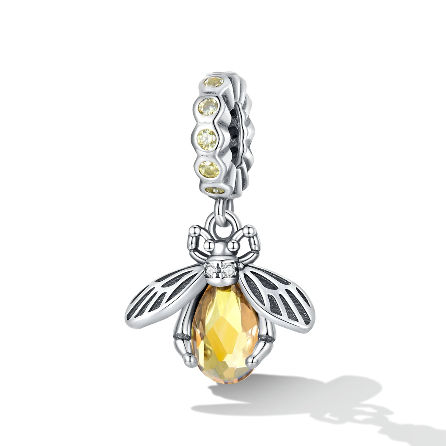 Golden Glow Honeybee Dangle Charm
