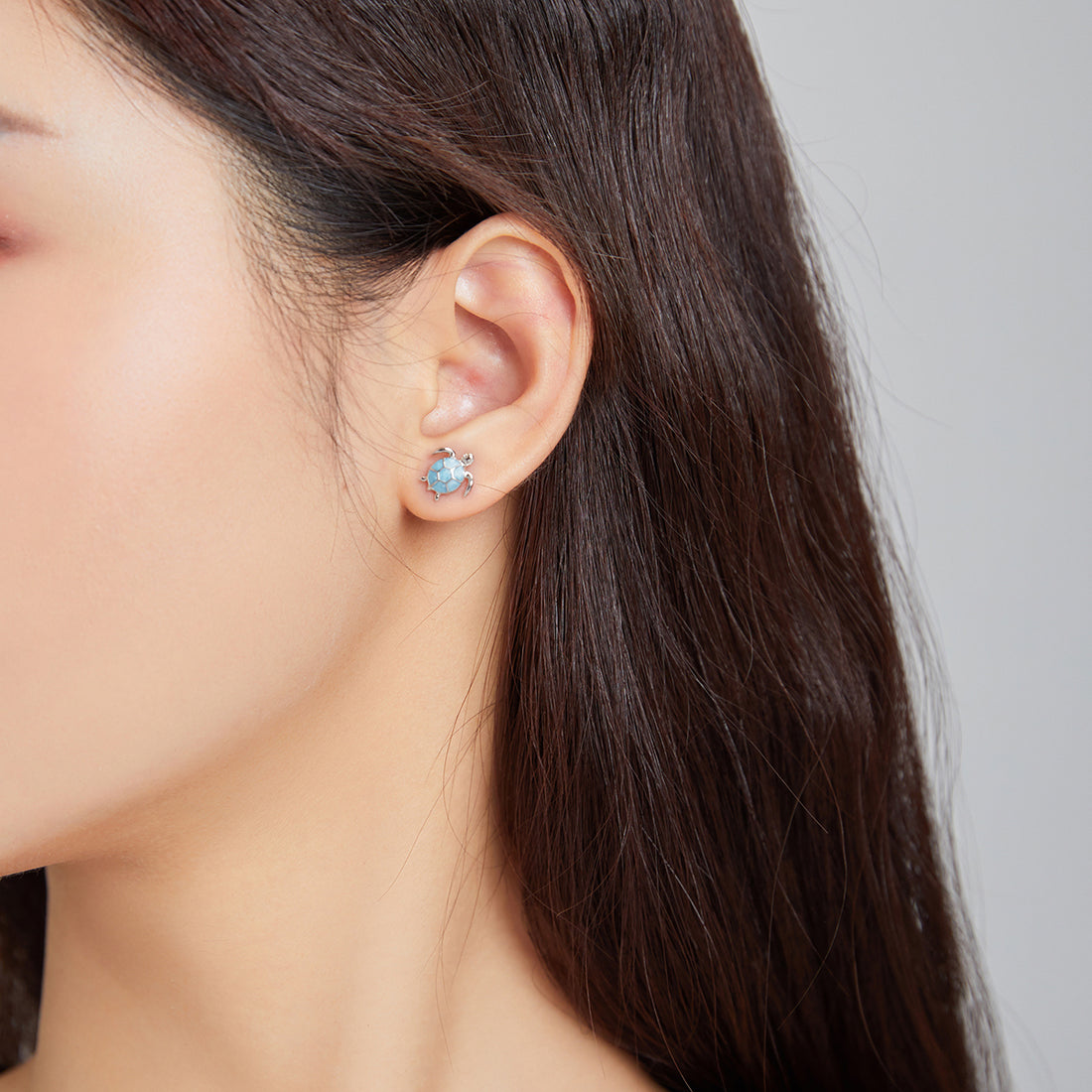 Blue Turtle Stud Earrings