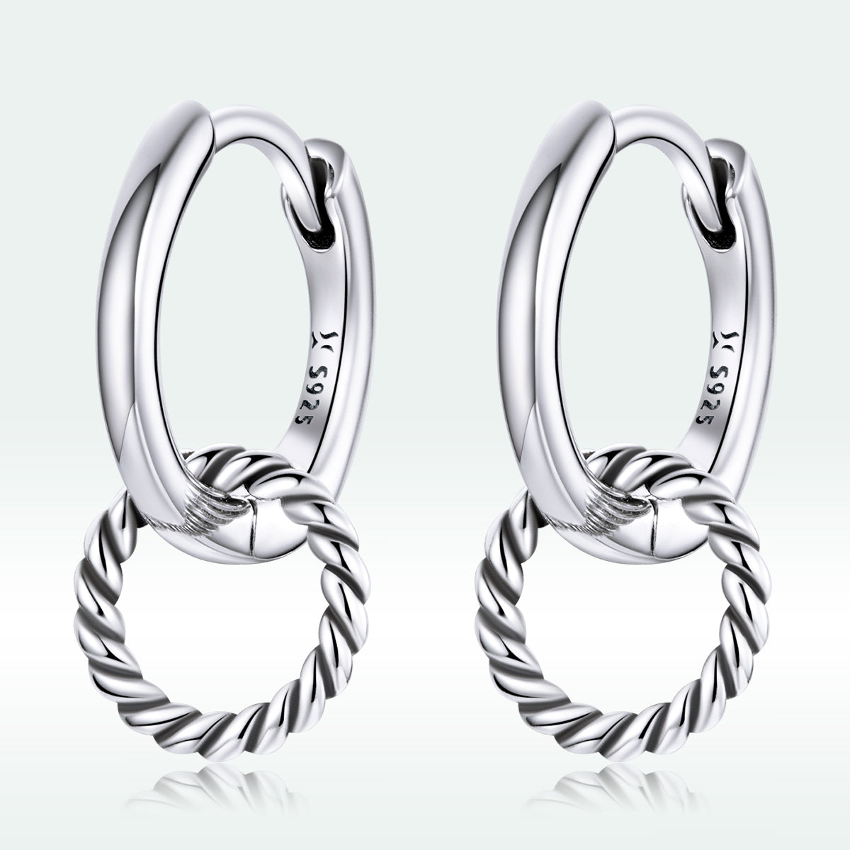 Twisted Ring Hoop Earrings