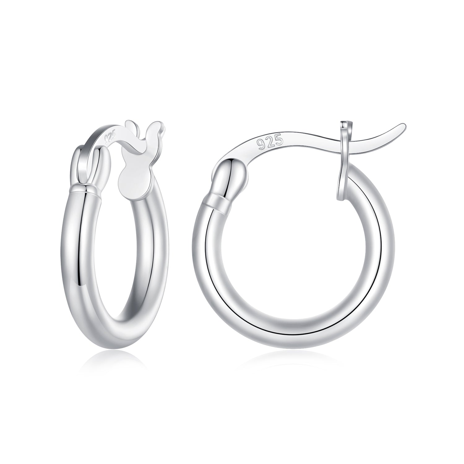 Chunky Mini Silver Hoop Earrings