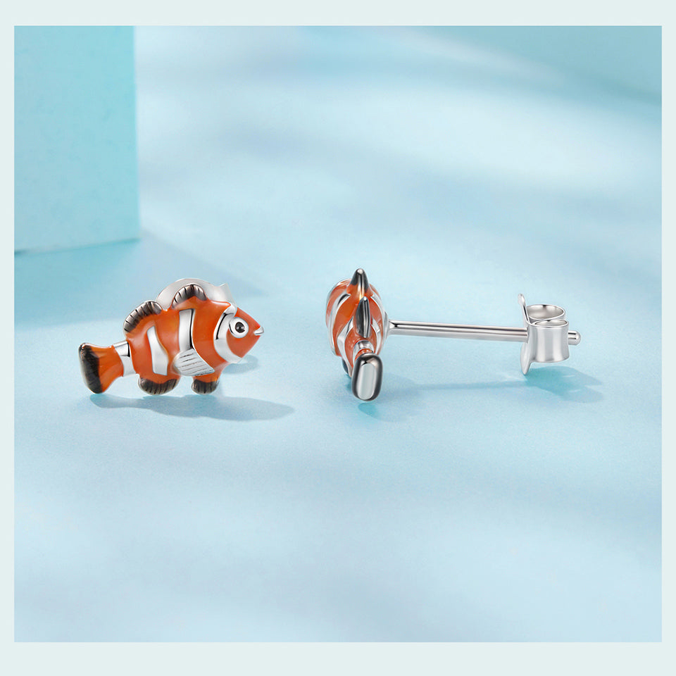 Clownfish Enamel Stud Earrings