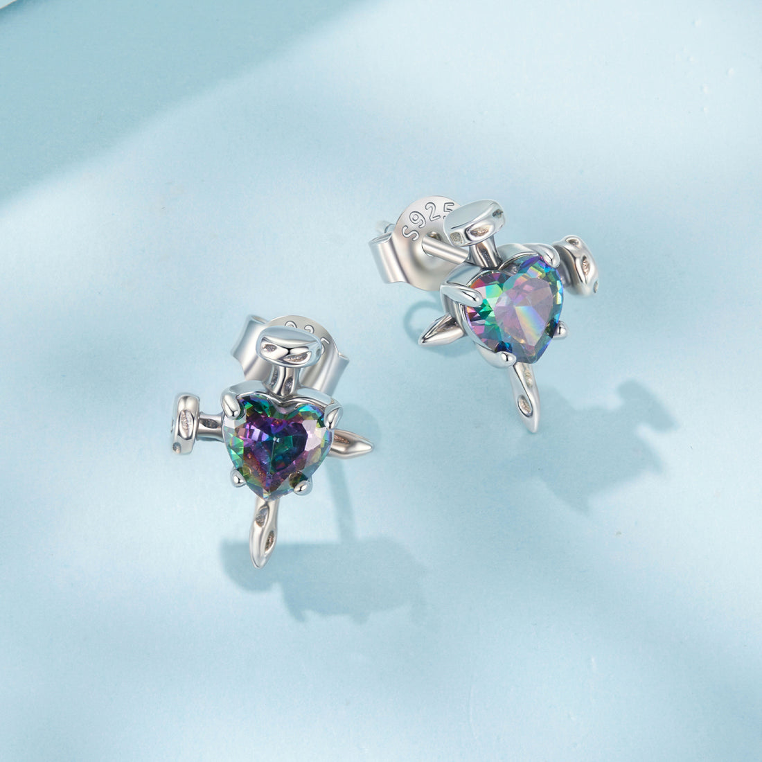 Mystic Heart & Sword Stud Earrings